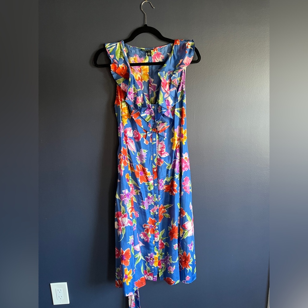 Ralph Lauren 100% Silk Floral Wrap Dress